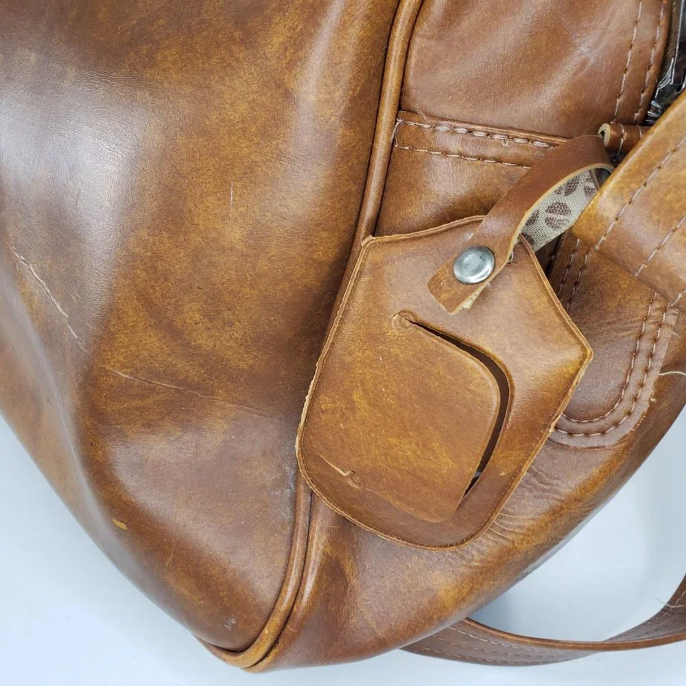 Vintage Peter's Bag Corp Brown Travel Shoulder Bag Carry On AS IS